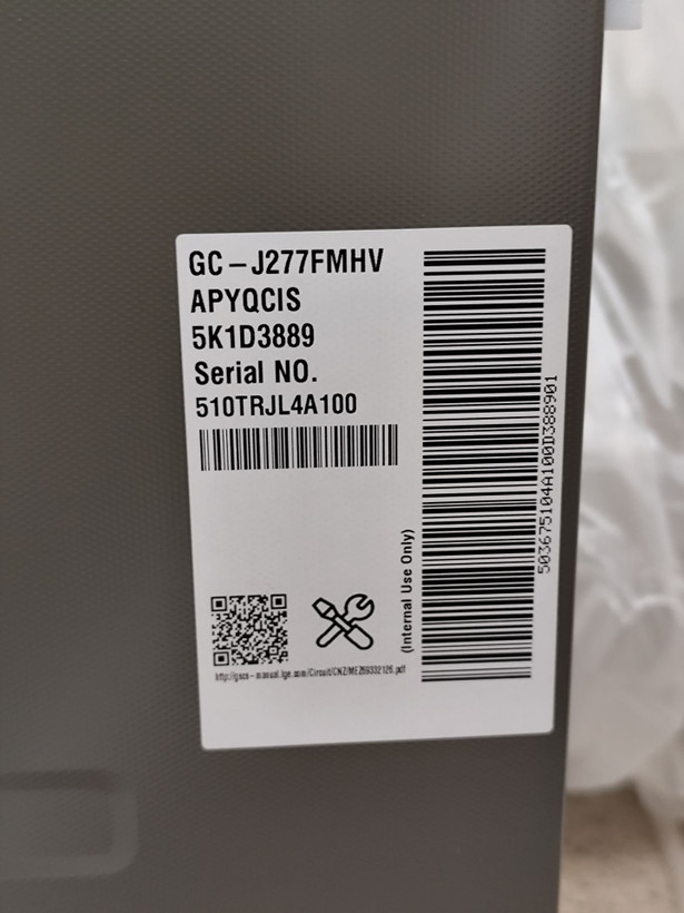 ساید بای ساید یخچال ال جی مدل J277 سیلور 30 فوت GC-J277FMHV