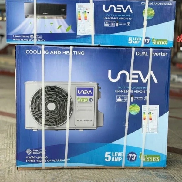 کولرگازی یونیوا 24000 مدل ویوو اینورتر پنل مشکی UN-MS24 VEVO-5 T3 black 2025